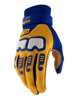 Rękawice cross 100% Langdal niebiesko-żółte