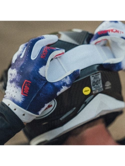 Rękawice cross 100% iTrack niebiesko-białe