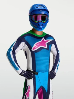 Bluza cross Alpinestars MX Techstar Maven biało-niebiesko-zielona