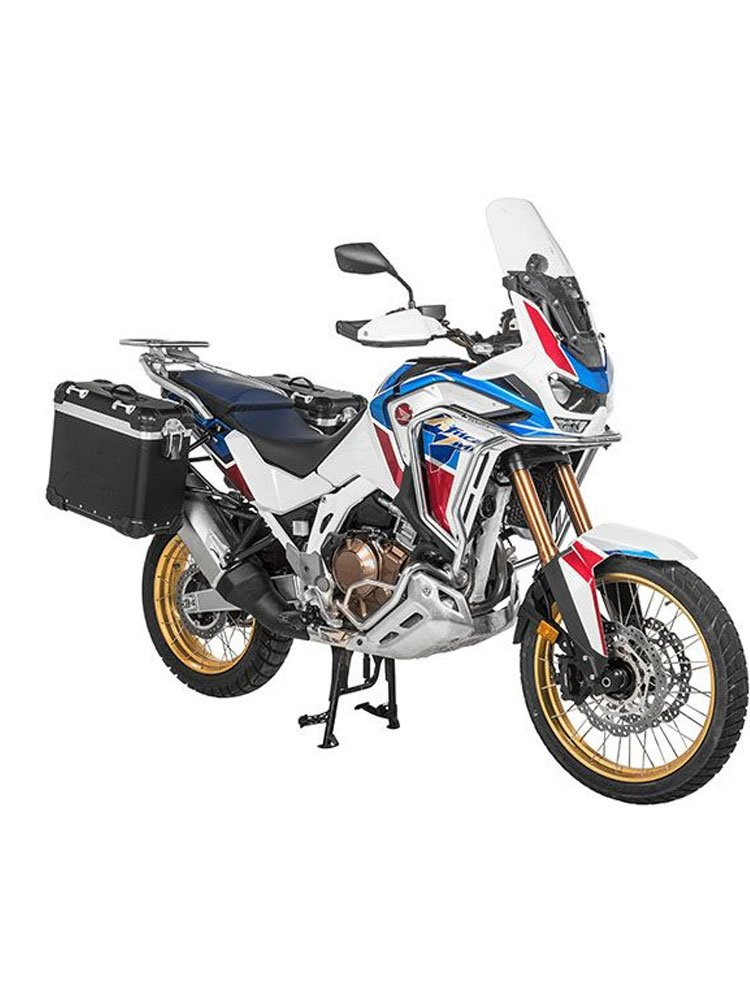 Zestaw: kufry boczne z anodowanego aluminium czarne "And-Black" Zega Evo + stelaże czarne Touratech Honda CRF1100L Africa Twin (22-)/ Adventure Sports (31+38L)