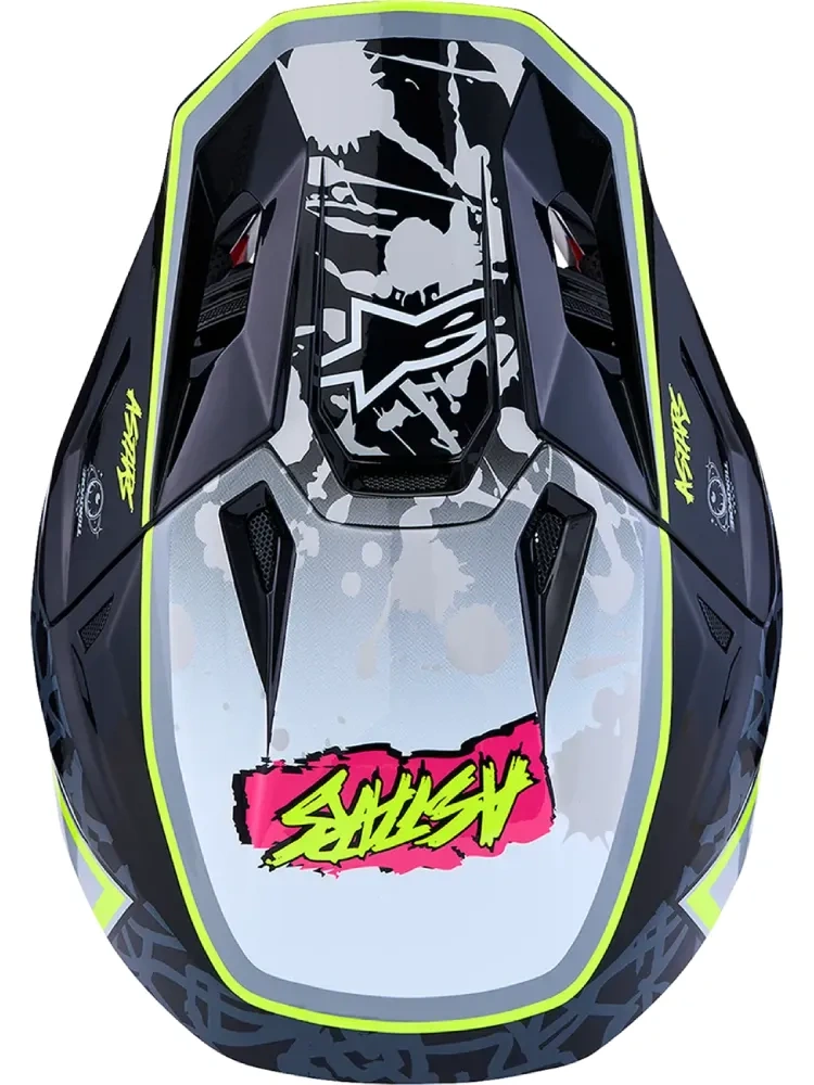 Kask enduro Alpinestars SM7 Blaster czarno-szary-fluo połysk