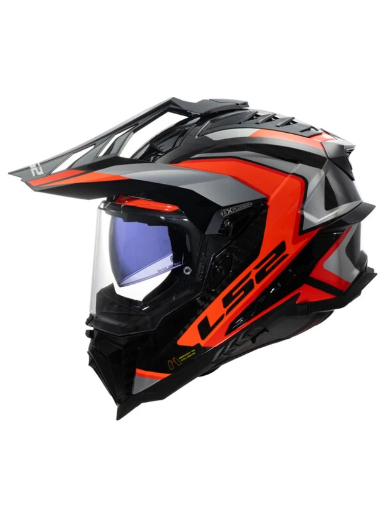 Kask adventure LS2 MX701 Explorer C Frontier II czarno-szaro-pomarańczowy
