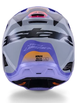 Kask enduro dziecięcy Alpinestars SM3 Jettson czarno-szaro-fioletowy połysk