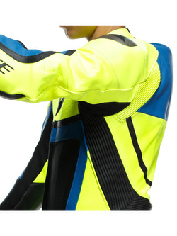 Kombinezon motocyklowy dziecięcy jednoczęściowy Dainese GEN-Z (wersja perforowana) niebiesko-fluo żółty