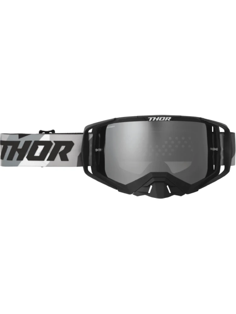 Gogle motocyklowe Thor Activate z lustrzaną szybką czarno-szare