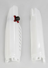 Osłony teleskopów z blokadą UFO do Honda CR 85 (03-21), CRF 150R (07-21) białe