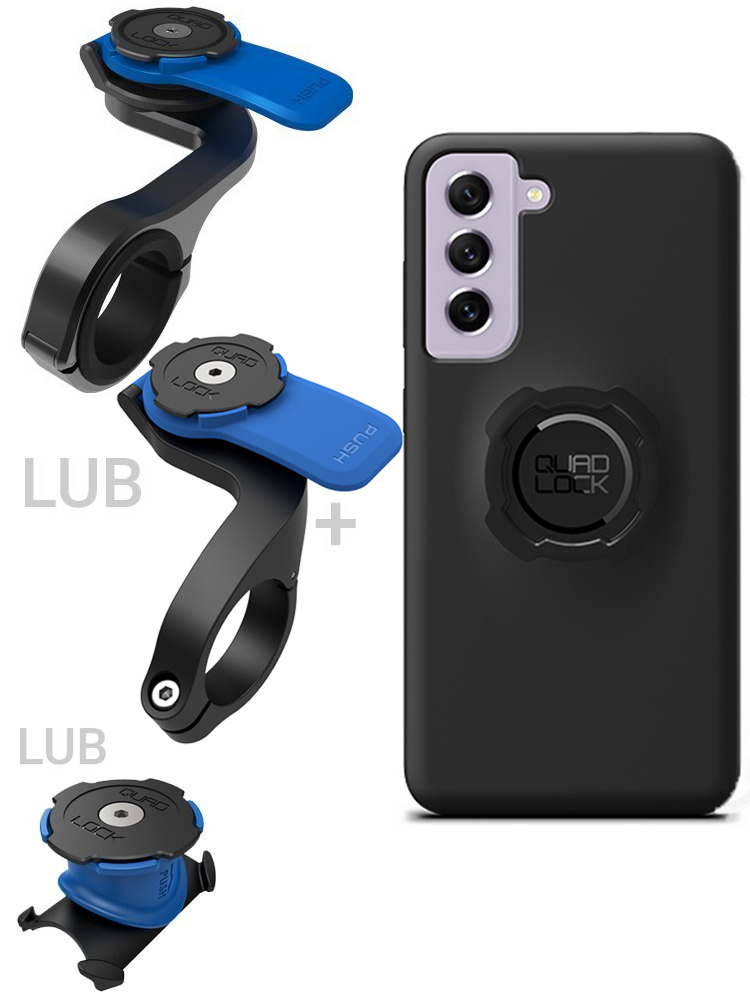 Zestaw rowerowy: Etui na telefon Samsung Galaxy S21FE + mocowanie rowerowe Quad Lock