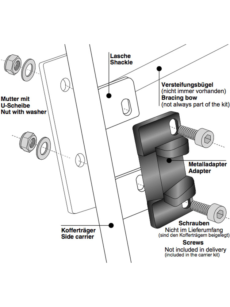 Adapter zamka Hepco&Becker z adapterem do stelaża kufra bocznego (1 PC)