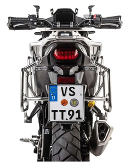 Zestaw: kufry boczne aluminiowe srebrne Zega Pro + stelaże Touratech Honda XL 750 Transalp (23-) [poj.: 31+31l]