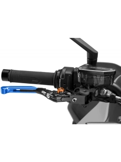 Regulowana dźwignia hamulca PUIG 4.0 Evo z zawiasem 90 stopni [przedłużana] niebieska