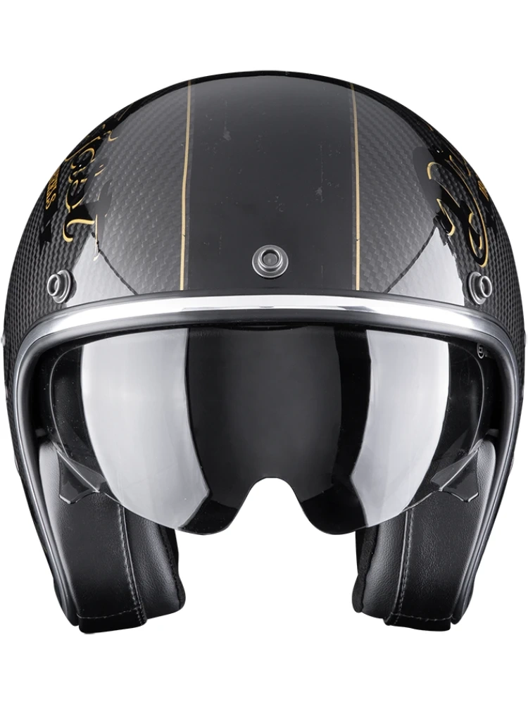 Kask otwarty Scorpion Belfast Evo Carbon Zippy czarno-złoty