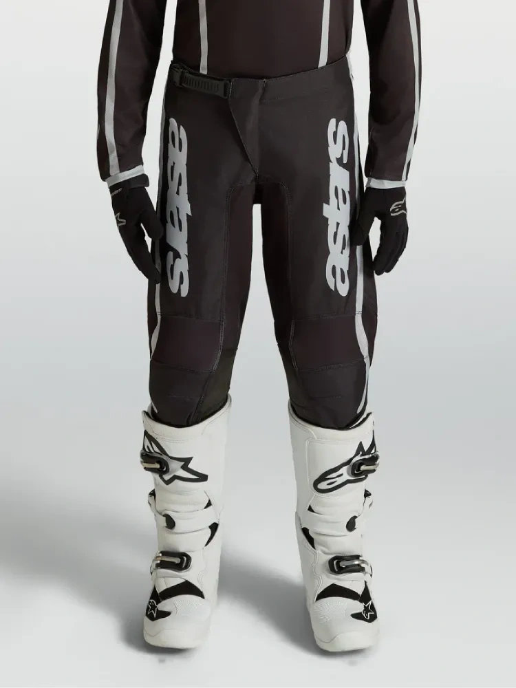 Spodnie cross dziecięce Alpinestars MX Fluid Apex V2 czarno-srebrne