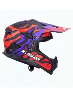 Kask enduro LS2 MX708 Fast II Grotesk fioletowo-pomarańczowy