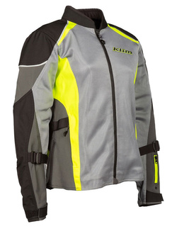 Kurtka motocyklowa damska tekstylna Klim Avalon szaro-fluo żółta