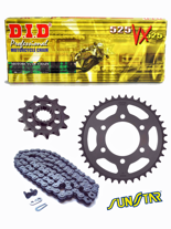 Zestaw napędowy Kawasaki ZZ-R1100 (ZX1100) / ZR1100 (ZRX1100) DID50VX ZŁOTY (X-ring wzmocniony) zębatki SUNSTAR