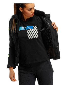 Kurtka motocyklowa tekstylna damska Dainese Carve Master 3 Gore-Tex czarno-fluo żółta