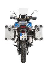 Zestaw: kufry boczne z anodowanego aluminium srebrne "And-S" Zega Evo + stelaże czarne Touratech Honda CRF1000L Africa Twin (18-22) / CRF1000L Adventure Sports (31+38L)