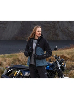 Kurtka motocyklowa tekstylna damska Knox Modra przeciwdeszczowa czarno-niebieska