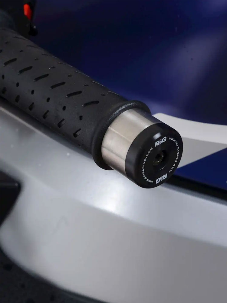 Koncówki kierownicy motocyklowej R&G Racing Aprilia RS 125 (21-)/457 (24-)/660 (21-24)/Tuono 125 (21-) srebrno-czarne