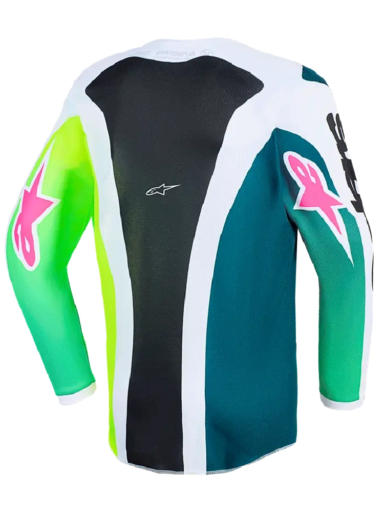 Bluza cross dziecięca Alpinestars MX Fluid Portl zielono-biało-czerwona