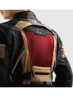 Kurtka motocyklowa tekstylna Rebelhorn Hardy 3.0 brązowo-szaro-czerwona