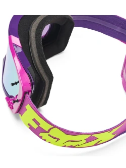 Gogle motocyklowe Fox Vue Core z żółtą szybką, fioletowe