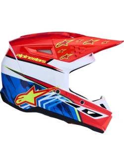 Kask enduro Alpinestars SM3 Falcon biało-czerwono-niebieski połysk