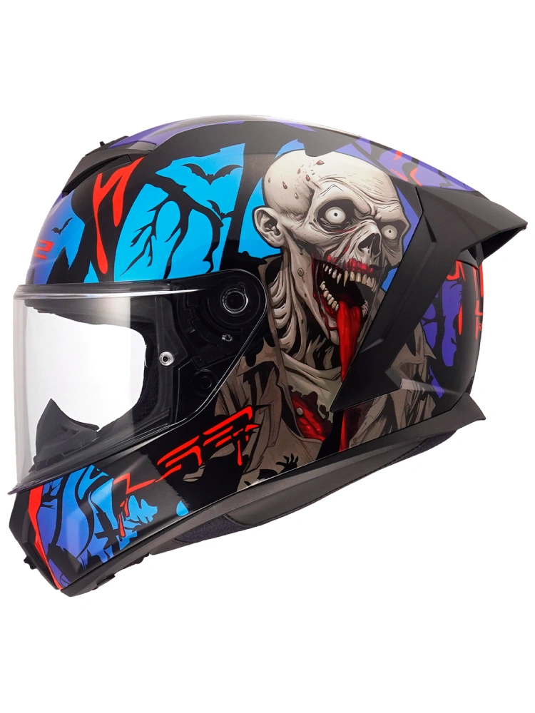 Kask integralny LS2 FF820 Rapid III Zombie II czarno-niebiesko-czerwony