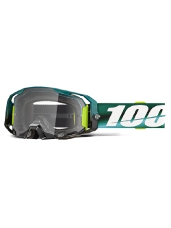 Gogle motocyklowe 100% ARmatic z przeźroczystą szybką niebiesko-zielone