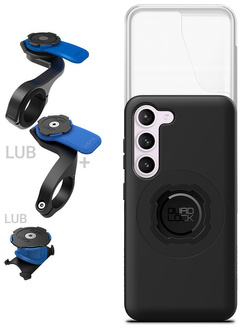 Zestaw rowerowy: etui MAG na telefon Samsung Galaxy S23 (magnetyczne), wodoodporny pokrowiec MAG oraz mocowanie Quad Lock