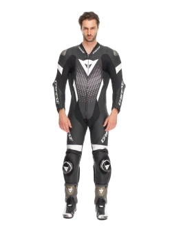 Kombinezon motocyklowy jednoczęściowy Dainese Laguna Seca 6 biało-czarny