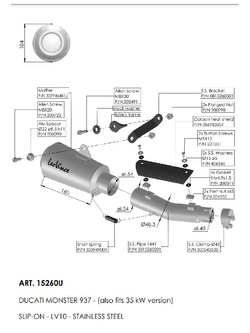 Tłumik motocyklowy LeoVince LV-10 Ducati Monster 937 (21-24) [stal nierdzewna] 