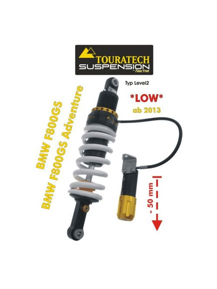 Amortyzator obniżający zawieszenie o 50 mm level 2/ExploreHP Touratech do BMW F800GS (13-18)/ F800GS Adventure (13-21)