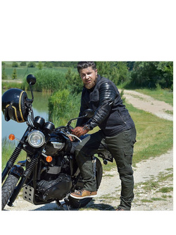 Jeansowe spodnie motocyklowe TRILOBITE Acid Scrambler Khaki 2.0