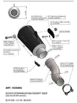 Tłumik motocyklowy LeoVince LV-10 Black Edition Ducati Scrambler 800 Desert Sled (21-22) czarny [stal nierdzewna] 
