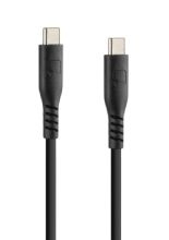 Kabel USB typu C z wyjściem USB typu C Lampa 20 cm silikonowy czarny