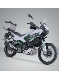 Zestaw: kufer centralny srebrny TRAX ADV + stelaż Adventure-rack SW-Motech Kawasaki KLE 500/ SE (26-) [poj.: 38l]