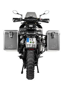 Zestaw: kufry boczne srebrne Zega Mundo + stelaże czarne Touratech Husqvarna Norden 901/ Expedition, KTM Adventure 890/ R/ 790/ R (38+45L)