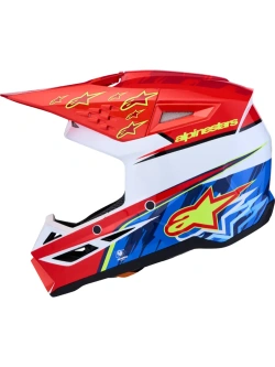 Kask enduro Alpinestars SM3 Falcon biało-czerwono-niebieski połysk