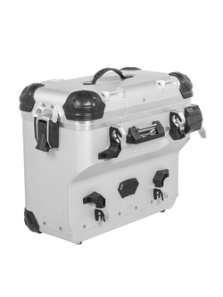 Zestaw: kufry boczne z anodowanego aluminium srebrne Zega Evo X + stelaże czarne Touratech Yamaha Tenere 700 / World Raid (2 x 38L)
