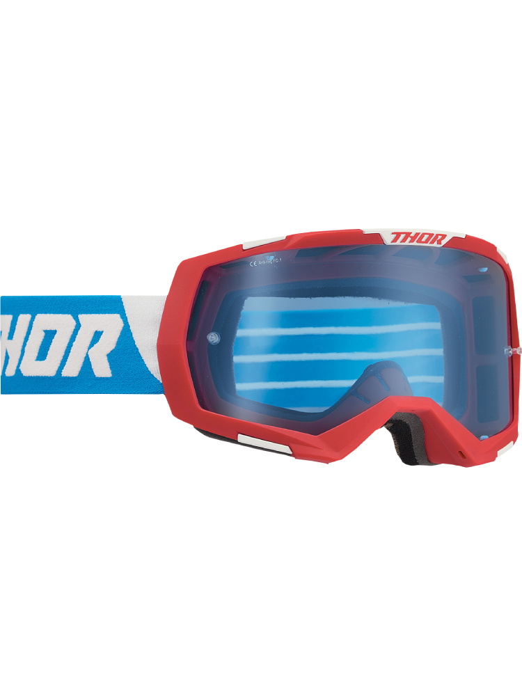 Gogle motocyklowe Thor Regiment czerwono-biało-niebieskie