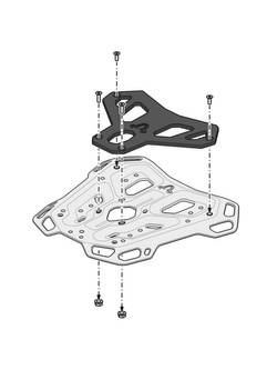 Zestaw: kufer centralny plastikowy Urban ABS + stelaż Adventure-Rack SW-MOTECH Suzuki V-Strom 650/XT (16-) V-Strom 1000/XT (14-19), V-Strom 1050/XT (19-), V-Strom 1050 DE (23-) [poj.: 16-29l]
