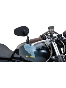 Lusterko motocyklowe krótkie Daytona D-Mirror-15 Flat do montażu na końcu manetki czarne [adapter]