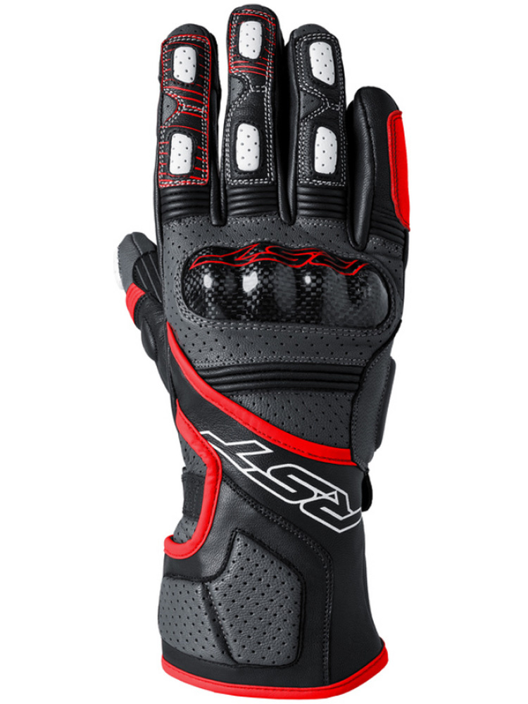 Rękawice motocyklowe skórzane RST Fulcrum czarno-czerwone