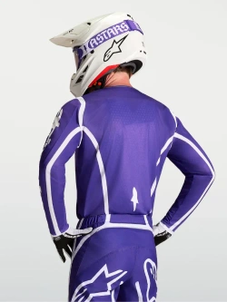 Bluza cross dziecięca Alpinestars MX Fluid Apex V2 biało-niebieska