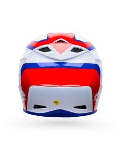 Kask enduro Bell MX-10 Mips biało-niebiesko-czerwony