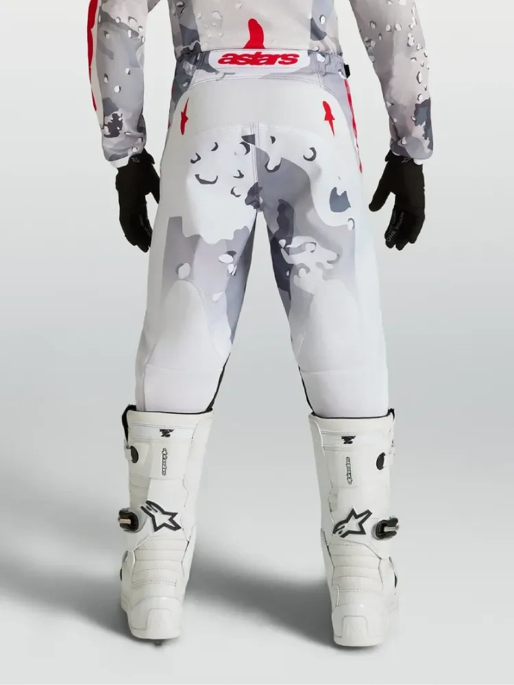 Spodnie cross dziecięce Alpinestars MX Fluid Lone biało-szaro-czerwone