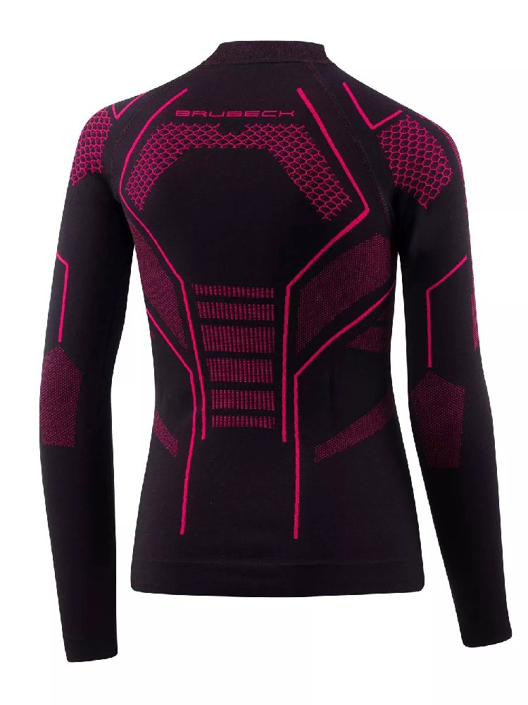 Bluza termoaktywna dziecięca Brubeck Thermo Junior czarno-różowa
