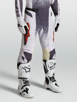 Spodnie cross Alpinestars MX Techstar Swan biało-szaro-czerwone