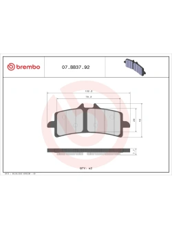 Klocki hamulcowe Brembo Genuine Aprilia RSV4 1100 Factory (19-)/ Triumph Thruxton 1200 RS (20-25) [na przód, kpl. na 1 tarczę]